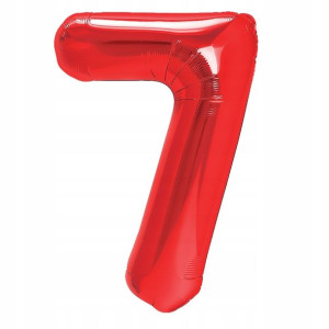 Balon Foliowy Cyfra Siedem 7 Czerwony 40 cm