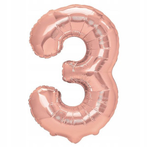 Balon Foliowy Cyfra Trzy 3 Rose Gold 40 cm