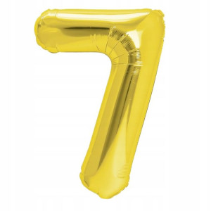 Balon Foliowy Cyfra Siedem 7 Złoty 70 cm
