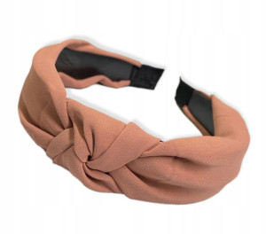 Opaska Do Włosów Turban Węzeł Supeł Ciemny Łosoś