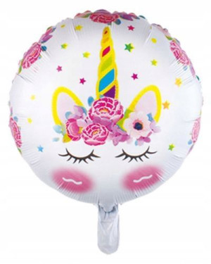 Balon Foliowy Jednorożec Okrągły 45 cm Urodziny