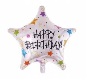 Balon foliowy Gwiazda Happy Birthday 45cm