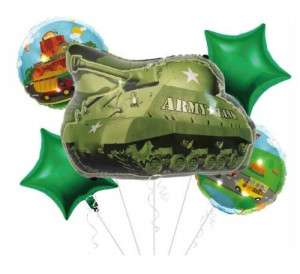 Balon foliowy CZOŁG ARMY zestaw 5szt 68x79cm
