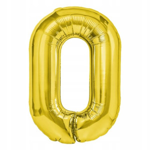 Balon Foliowy Cyfra Zero 0 Złoty 40 cm
