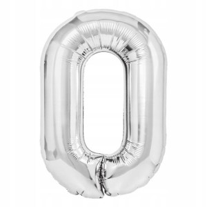 Balon Foliowy Cyfra Zero 0 Srebrny 70 cm