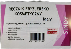 Ręcznik Kosmetyczno Fryzjerski Sindy Biały Włóknina/celuloza