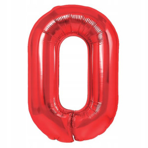 Balon Foliowy Cyfra Zero 0 Czerwony 40 cm