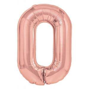 Balon Foliowy Cyfra Zero 0 Rose Gold 70 cm