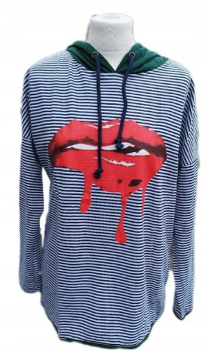 Bluza Damska Z Printem ,,ust'' I Kapturem R.m