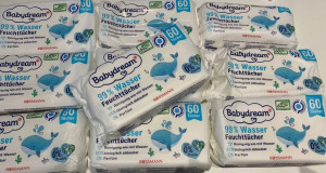 Chusteczki nawilżane Babydream 99% wody 10x60szt