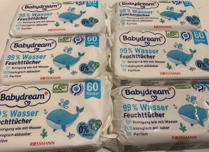 Chusteczki nawilżane Babydream 99% wody 360szt