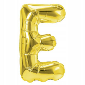 Balon Foliowy litera E ZŁOTY 70 cm