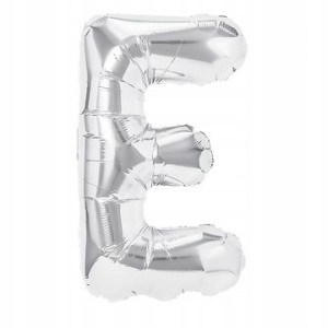 Balon Foliowy litera E Srebrny 70 cm