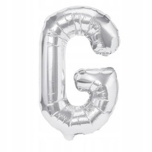 Balon Foliowy litera G Srebrny 40 cm