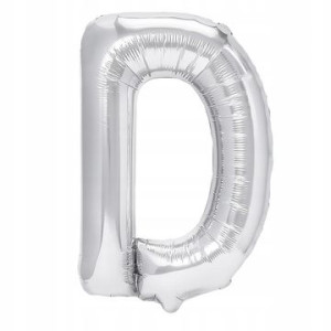 Balon Foliowy litera D Srebrny 40 cm