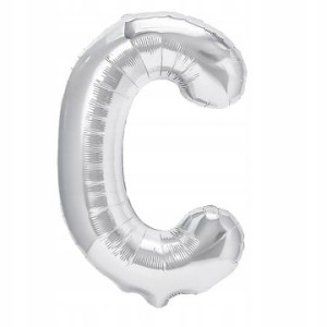 Balon Foliowy litera C Srebrny 40 cm