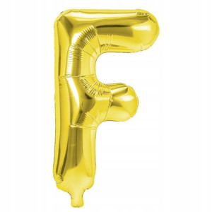 Balon Foliowy litera F ZŁOTY 40 cm