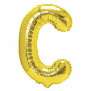 Balon Foliowy litera C ZŁOTY 40 cm