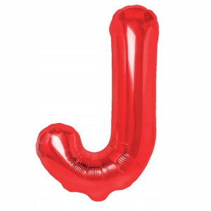 Balon Foliowy litera J Czerwony 40 cm