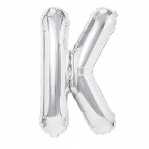 Balon Foliowy litera K Srebrny 70 cm
