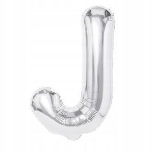 Balon Foliowy litera J Srebrny 70 cm