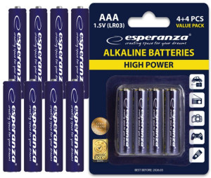 Baterie Alkaliczne AAA 1.5V Paluszki małe 8szt. LR03