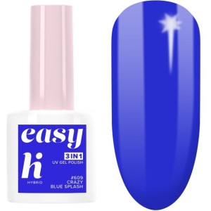 Hi Hybrid Lakier Hybrydowy Easy 3W1 Lunapark #609 Crazy Blue Splash 5Ml