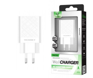 Ładowarka sieciowa Adapter Quick Charge 2,4A BIAŁA USB 2x TECHANCY