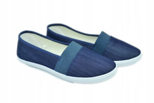 Stylowe Tenisówki Wsuwane Slip On Navy Jeans G 38