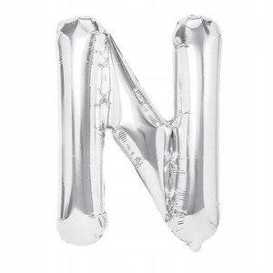 Balon Foliowy litera N Srebrny 40 cm