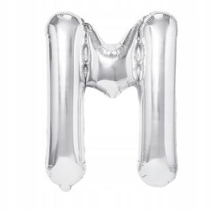 Balon Foliowy litera M Srebrny 70 cm