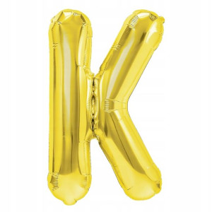 Balon Foliowy litera K ZŁOTY 70 cm