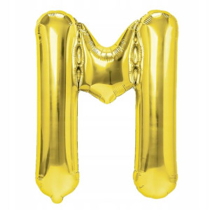 Balon Foliowy litera M ZŁOTY 70 cm