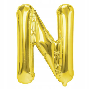 Balon Foliowy litera N ZŁOTY 70 cm