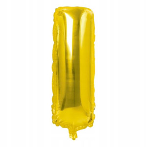 Balon Foliowy litera I ZŁOTY 40 cm