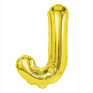 Balon Foliowy litera J ZŁOTY 40 cm