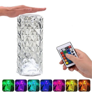 Lampka Nocna Rose Diamond - Kryształowa Dotykowa Kolory