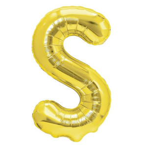 Balon Foliowy litera S ZŁOTY 70 cm