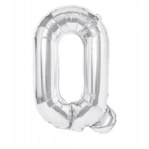 Balon Foliowy litera Q Srebrny 40 cm