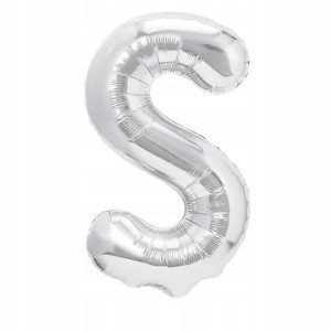Balon Foliowy litera S Srebrny 40 cm