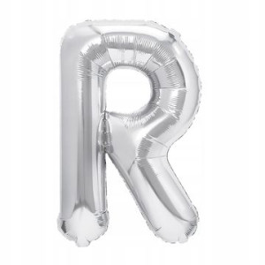 Balon Foliowy litera R Srebrny 40 cm