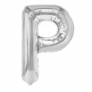 Balon Foliowy litera P Srebrny 40 cm