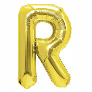 Balon Foliowy litera R ZŁOTY 40 cm