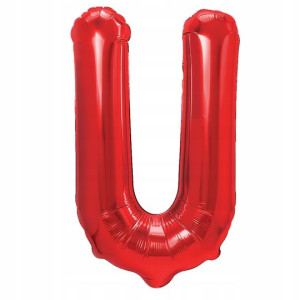 Balon Foliowy litera U Czerwony 40 cm
