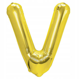 Balon Foliowy litera V ZŁOTY 70 cm