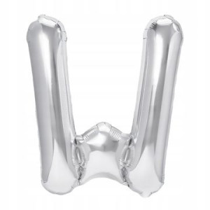 Balon Foliowy litera W Srebrny 40 cm