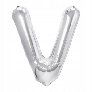 Balon Foliowy litera V Srebrny 40 cm