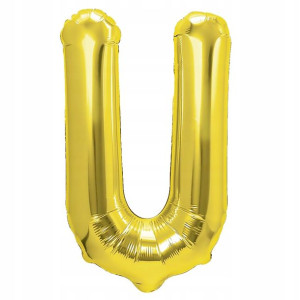 Balon Foliowy litera U ZŁOTY 40 cm