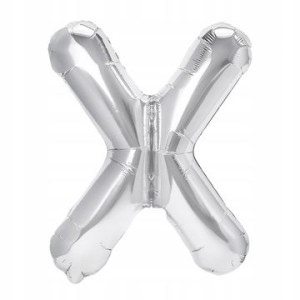 Balon Foliowy litera X Srebrny 40 cm