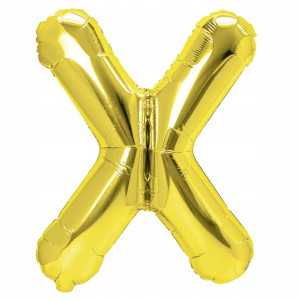 Balon Foliowy litera X ZŁOTY 40 cm